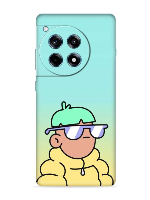 Doodles Cool Character Embossed Soft Silicone Case for Oneplus 12R (5G)