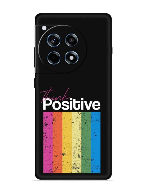 Think Positive Typography Embossed Soft Silicone Case for Oneplus 12R (5G) Zapvi