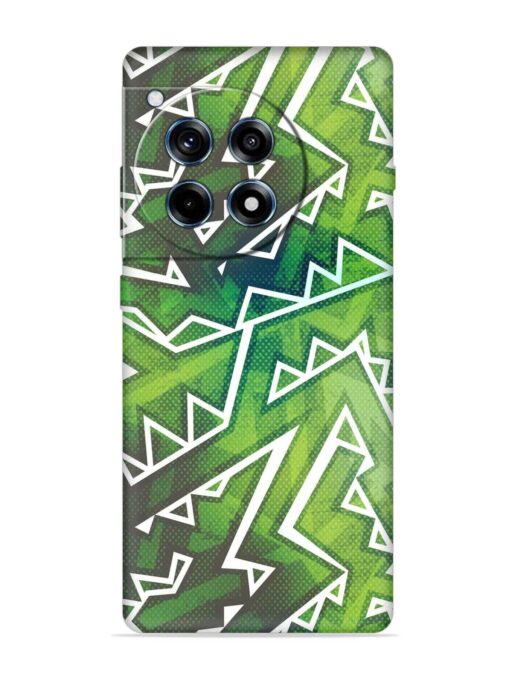 Green Graffiti Seamless Embossed Soft Silicone Case for Oneplus 12R (5G) Zapvi