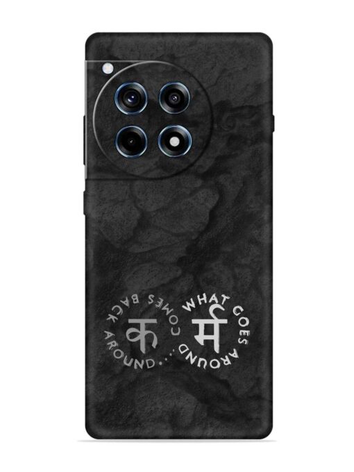 Karma Hindi Word Embossed Soft Silicone Case for Oneplus 12R (5G) Zapvi