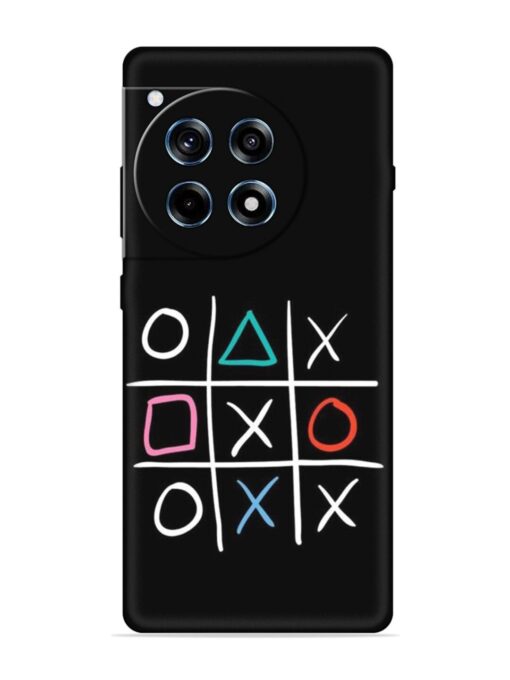 Super Neon Tic-Tac-Toe Embossed Soft Silicone Case for Oneplus 12R (5G) Zapvi