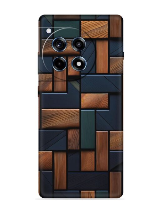 Wooden Background Cubes Embossed Soft Silicone Case for Oneplus 12R (5G) Zapvi