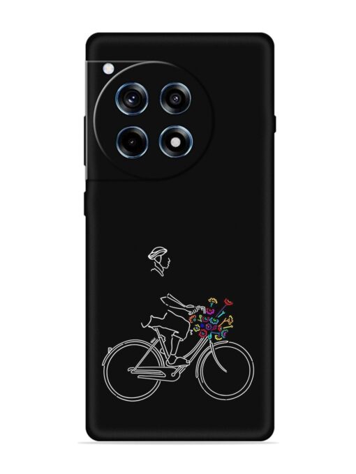 Minimalist Cycle Art Embossed Soft Silicone Case for Oneplus 12R (5G)