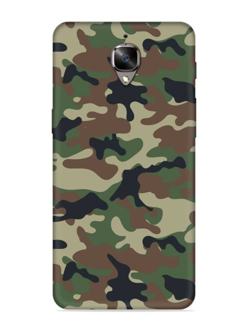 Army Military Camouflage Dark Green Embossed Soft Silicone Case for Oneplus 3 Zapvi