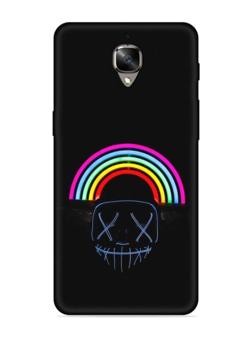 Mask Rainbow Embossed Soft Silicone Case for Oneplus 3 Zapvi