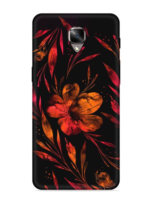 Red Flower Painting Embossed Soft Silicone Case for Oneplus 3