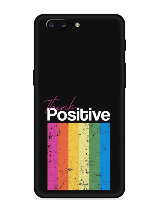 Think Positive Typography Embossed Soft Silicone Case for Oneplus 5