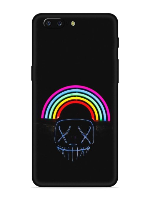 Mask Rainbow Embossed Soft Silicone Case for Oneplus 5