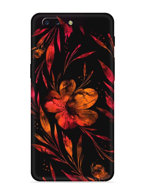 Red Flower Painting Embossed Soft Silicone Case for Oneplus 5