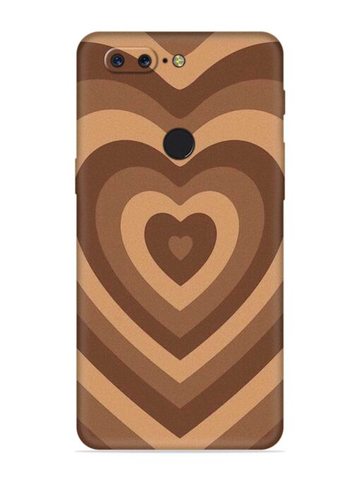 Brown Heart Embossed Soft Silicone Case for Oneplus 5T Zapvi