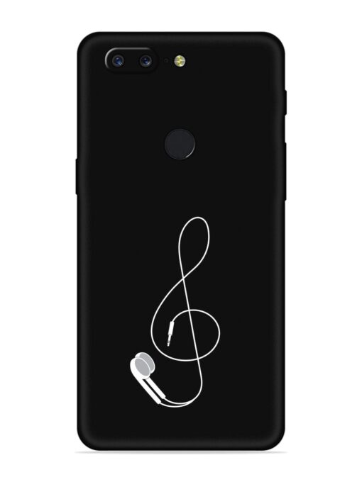 Music Earphone Vector Embossed Soft Silicone Case for Oneplus 5T Zapvi