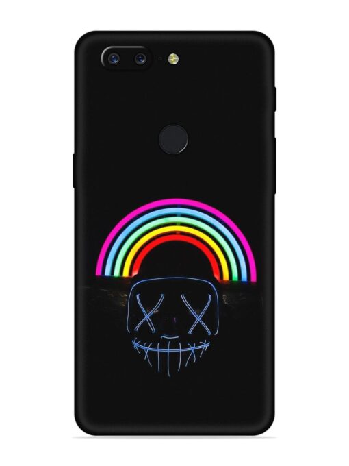 Mask Rainbow Embossed Soft Silicone Case for Oneplus 5T Zapvi