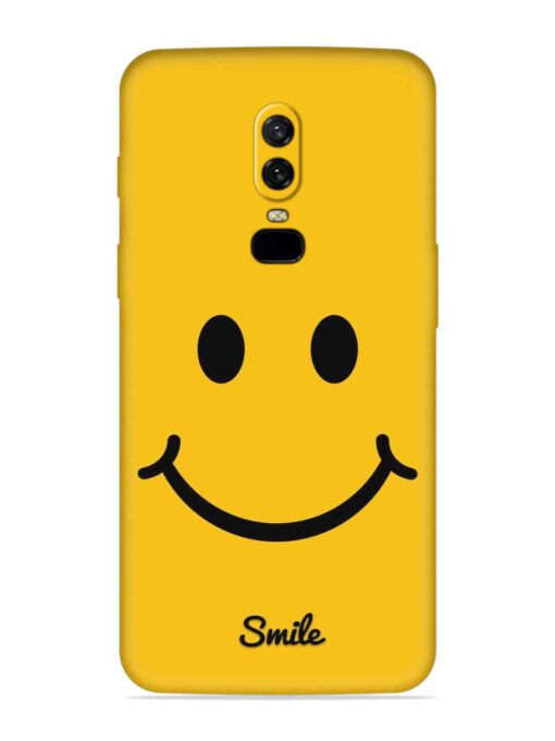 Yellow Smiley Embossed Soft Silicone Case for Oneplus 6 Zapvi