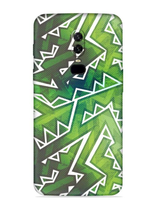 Green Graffiti Seamless Embossed Soft Silicone Case for Oneplus 6 Zapvi