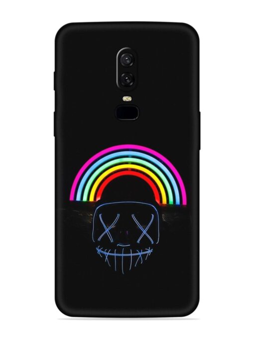 Mask Rainbow Embossed Soft Silicone Case for Oneplus 6