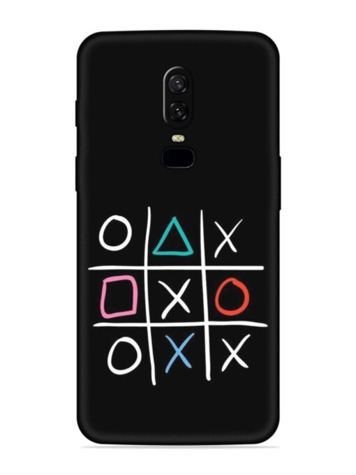 Super Neon Tic-Tac-Toe Embossed Soft Silicone Case for Oneplus 6 Zapvi