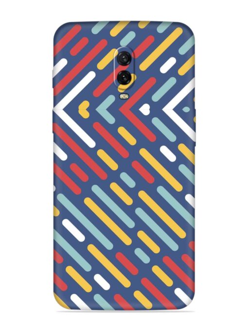 Colored Lines Embossed Soft Silicone Case for Oneplus 6T Zapvi