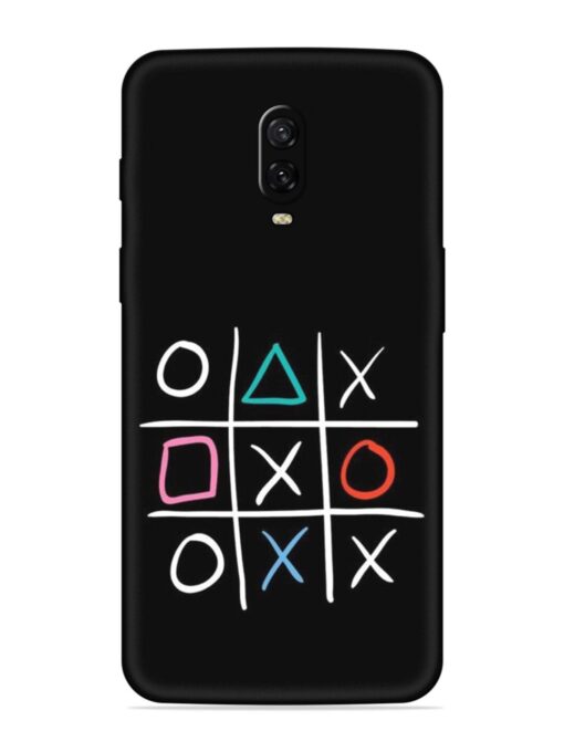 Super Neon Tic-Tac-Toe Embossed Soft Silicone Case for Oneplus 6T Zapvi