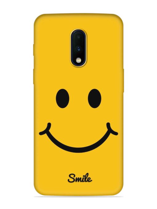 Yellow Smiley Embossed Soft Silicone Case for Oneplus 7 Zapvi