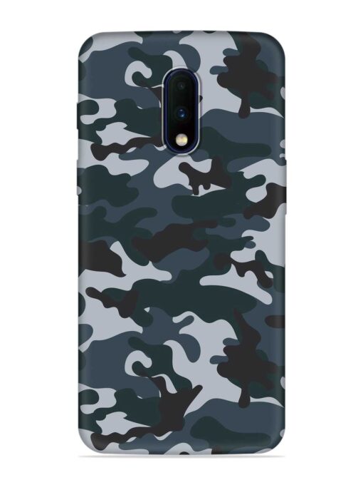 Dark Blue Army Military Art Embossed Soft Silicone Case for Oneplus 7 Zapvi