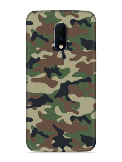 Army Military Camouflage Dark Green Embossed Soft Silicone Case for Oneplus 7