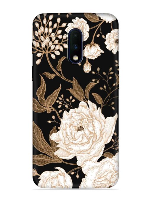 Peonies Roses Floral Embossed Soft Silicone Case for Oneplus 7