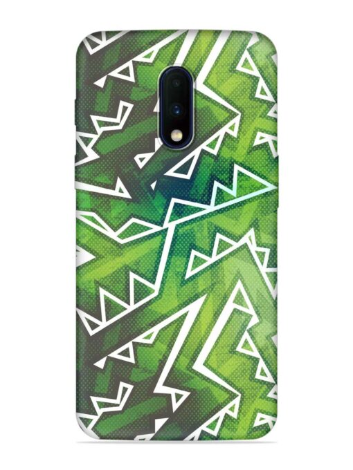 Green Graffiti Seamless Embossed Soft Silicone Case for Oneplus 7 Zapvi