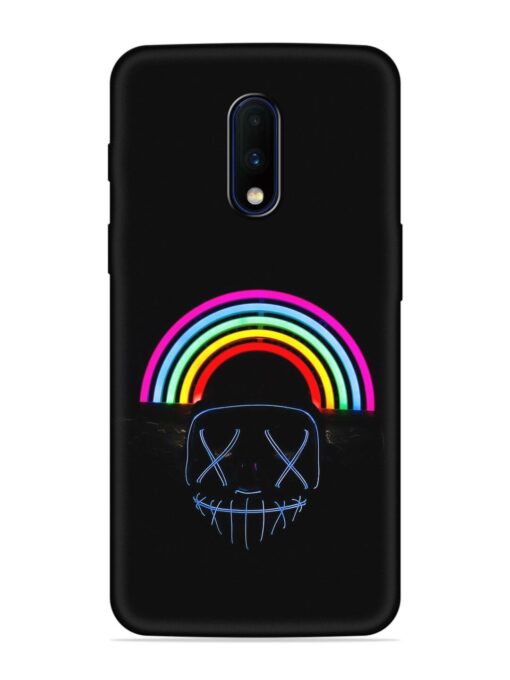 Mask Rainbow Embossed Soft Silicone Case for Oneplus 7 Zapvi