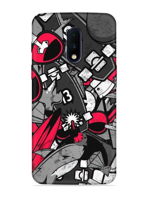 Fictional Doodle Embossed Soft Silicone Case for Oneplus 7 Zapvi