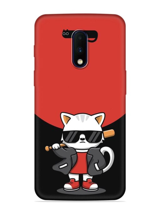 Cool Little Bear Cartoon Embossed Soft Silicone Case for Oneplus 7