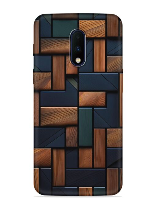 Wooden Background Cubes Embossed Soft Silicone Case for Oneplus 7 Zapvi