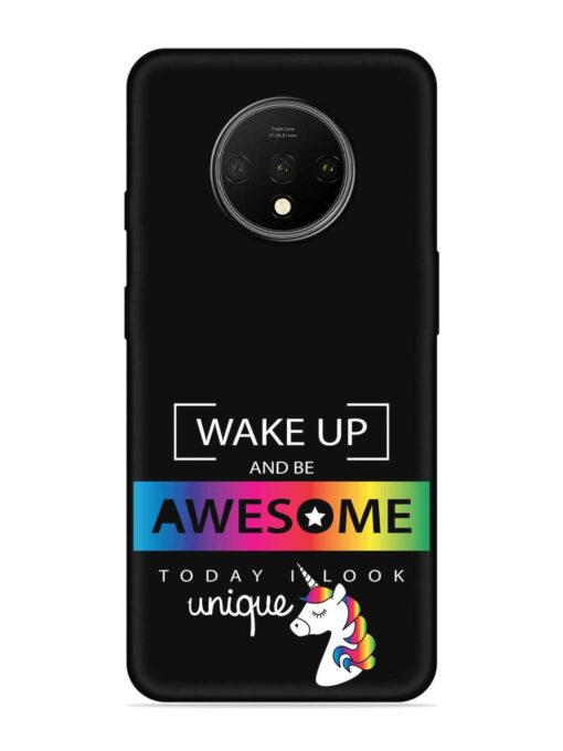 Inspirational Quote Unicorn Embossed Soft Silicone Case for Oneplus 7T Zapvi