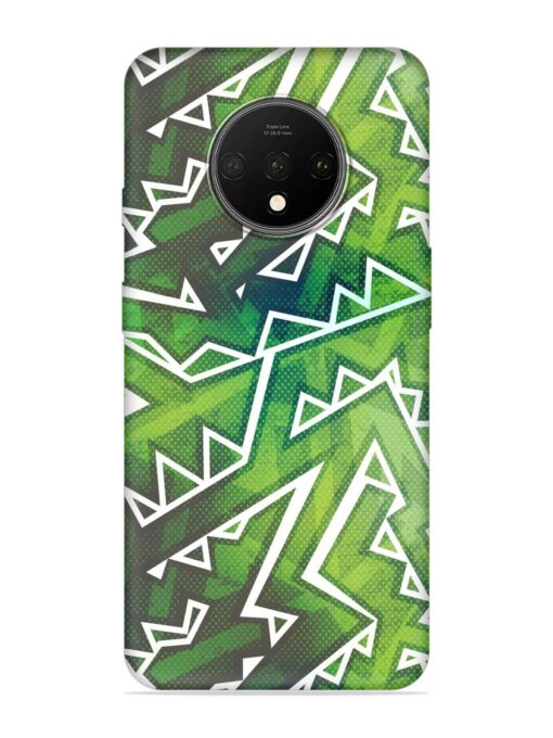 Green Graffiti Seamless Embossed Soft Silicone Case for Oneplus 7T Zapvi