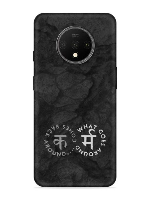 Karma Hindi Word Embossed Soft Silicone Case for Oneplus 7T Zapvi