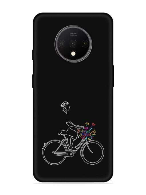 Minimalist Cycle Art Embossed Soft Silicone Case for Oneplus 7T Zapvi