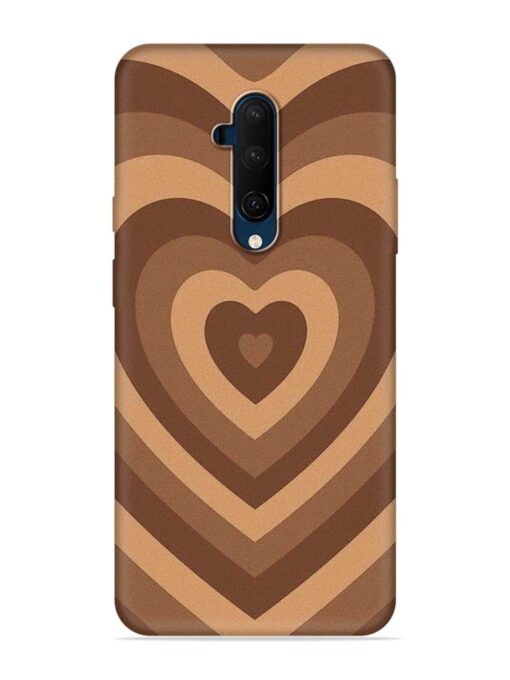 Brown Heart Embossed Soft Silicone Case for Oneplus 7T Pro Zapvi