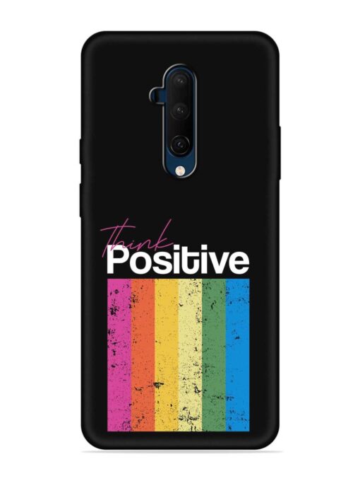 Think Positive Typography Embossed Soft Silicone Case for Oneplus 7T Pro Zapvi