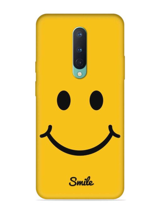 Yellow Smiley Embossed Soft Silicone Case for Oneplus 8 Zapvi