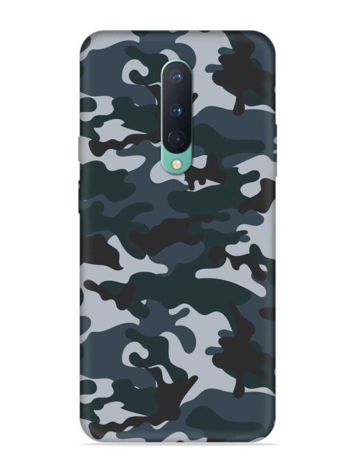 Dark Blue Army Military Art Embossed Soft Silicone Case for Oneplus 8 Zapvi