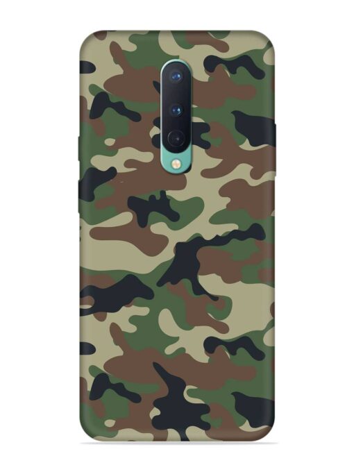 Army Military Camouflage Dark Green Embossed Soft Silicone Case for Oneplus 8 Zapvi