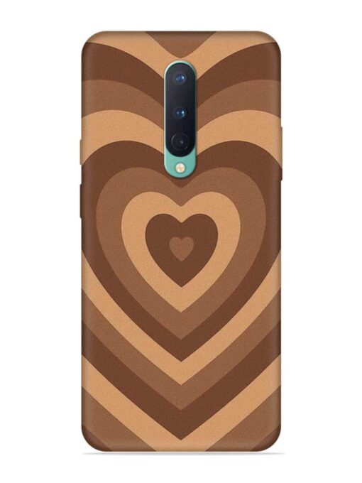 Brown Heart Embossed Soft Silicone Case for Oneplus 8