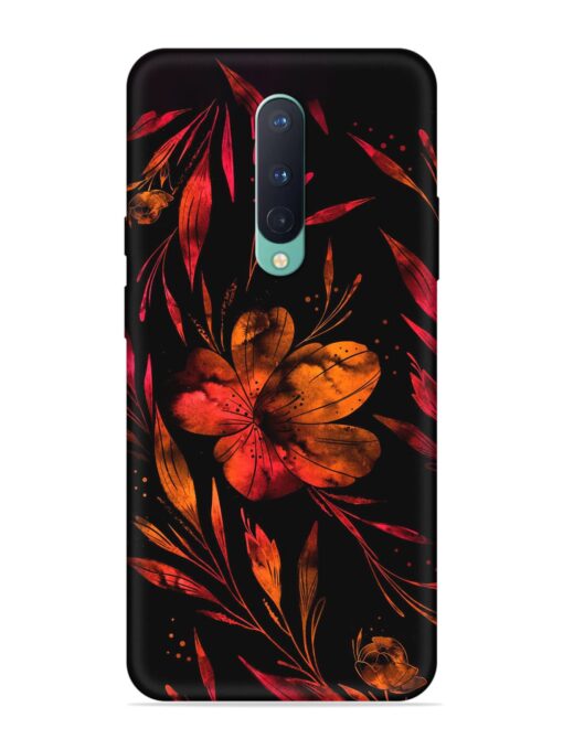 Red Flower Painting Embossed Soft Silicone Case for Oneplus 8