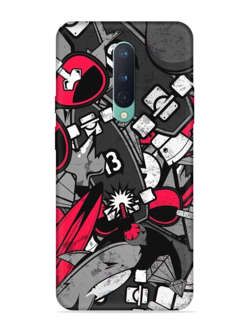 Fictional Doodle Embossed Soft Silicone Case for Oneplus 8