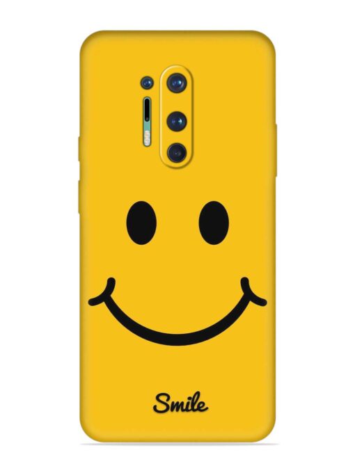 Yellow Smiley Embossed Soft Silicone Case for Oneplus 8 Pro