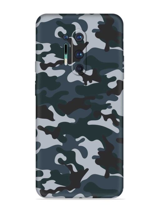 Dark Blue Army Military Art Embossed Soft Silicone Case for Oneplus 8 Pro Zapvi