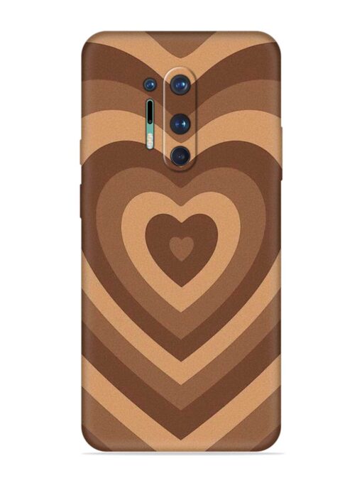 Brown Heart Embossed Soft Silicone Case for Oneplus 8 Pro Zapvi