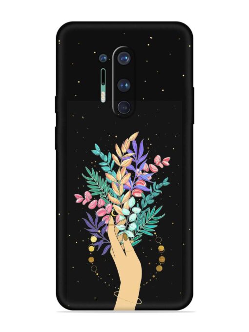 Flower On Hand Embossed Soft Silicone Case for Oneplus 8 Pro Zapvi