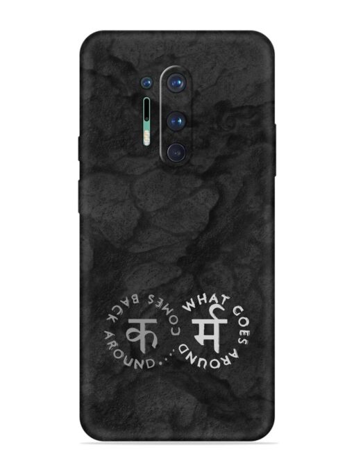 Karma Hindi Word Embossed Soft Silicone Case for Oneplus 8 Pro