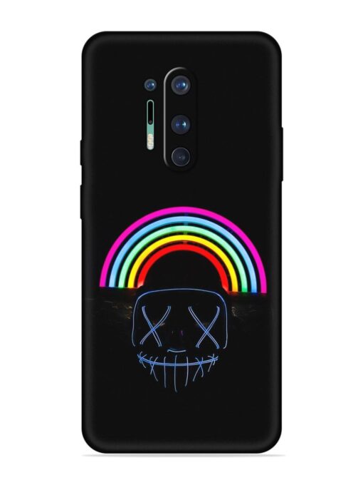 Mask Rainbow Embossed Soft Silicone Case for Oneplus 8 Pro