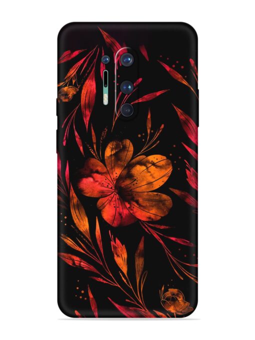 Red Flower Painting Embossed Soft Silicone Case for Oneplus 8 Pro Zapvi